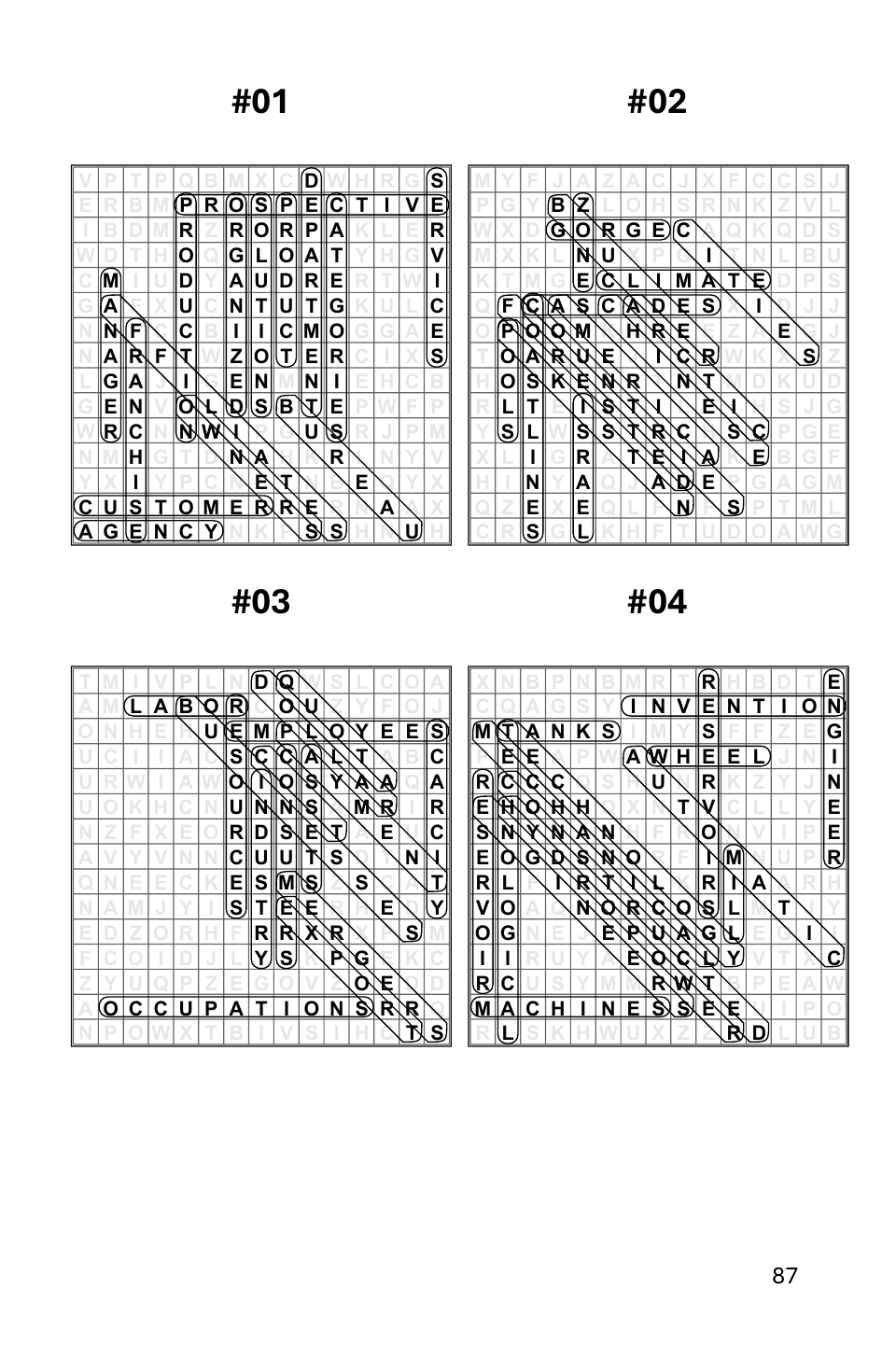 Volume 2 answer page showing solutions 1 through 4 with Business Services at the top left