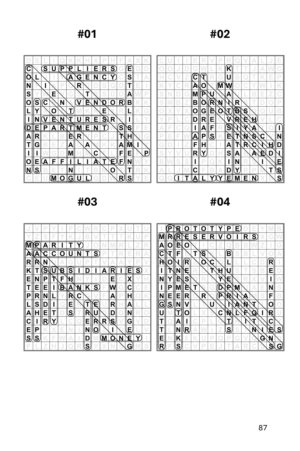 Volume 3 answer page showing solutions 1 through 4 with Business Alliances at the top left